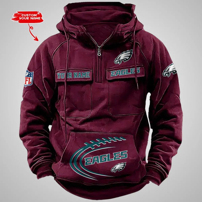 Philadelphia Eagles Zip Hoodie - Back View
