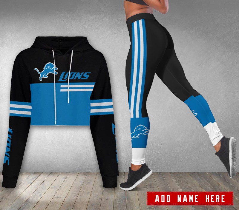 Detroit Lions Personalized Combo Croptop Hoodie