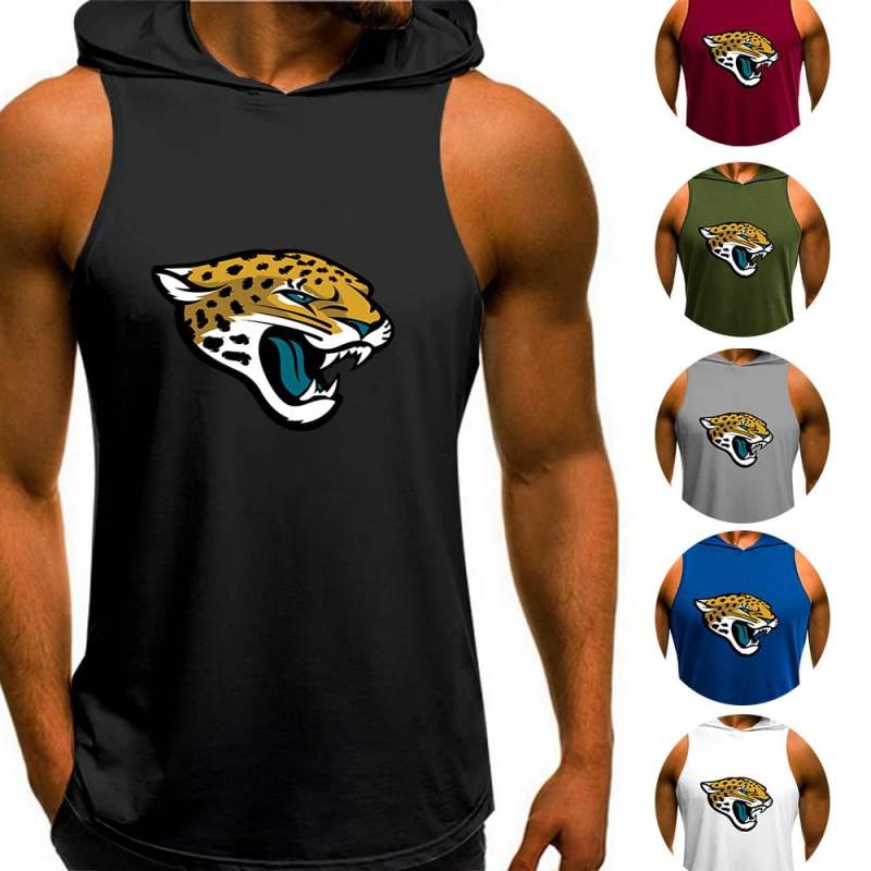 Jacksonville Jaguars Man Gym-Sport Hoodie Vest Image 1