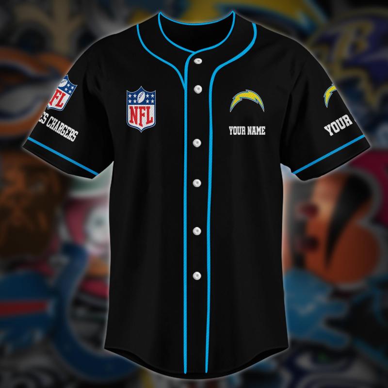 Los Angeles Chargers Baseball Shirt Front View