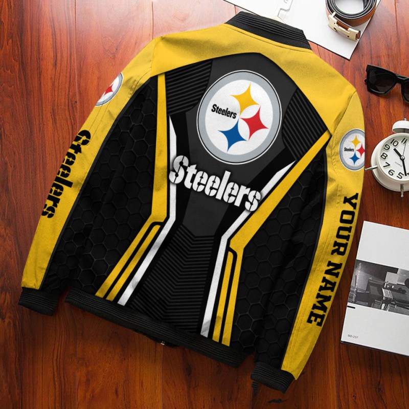 Pittsburgh Steelers Bomber Jacket Back View
