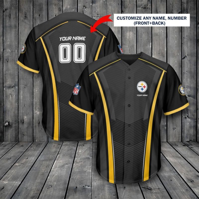 Pittsburgh Steelers Baseball Jersey Side View