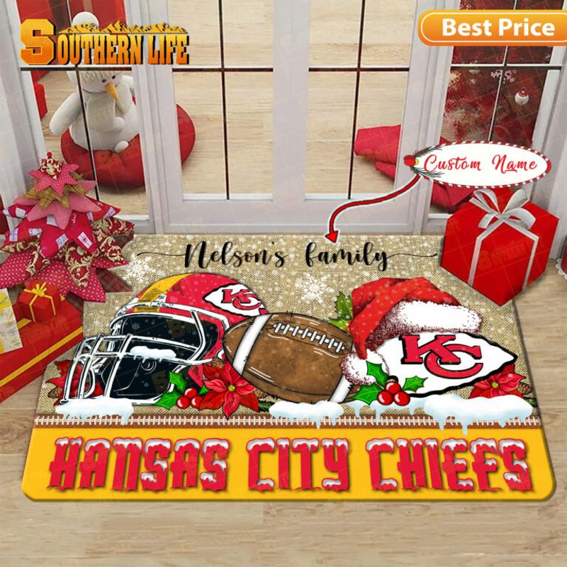 Kansas City Chiefs Christmas Doormat