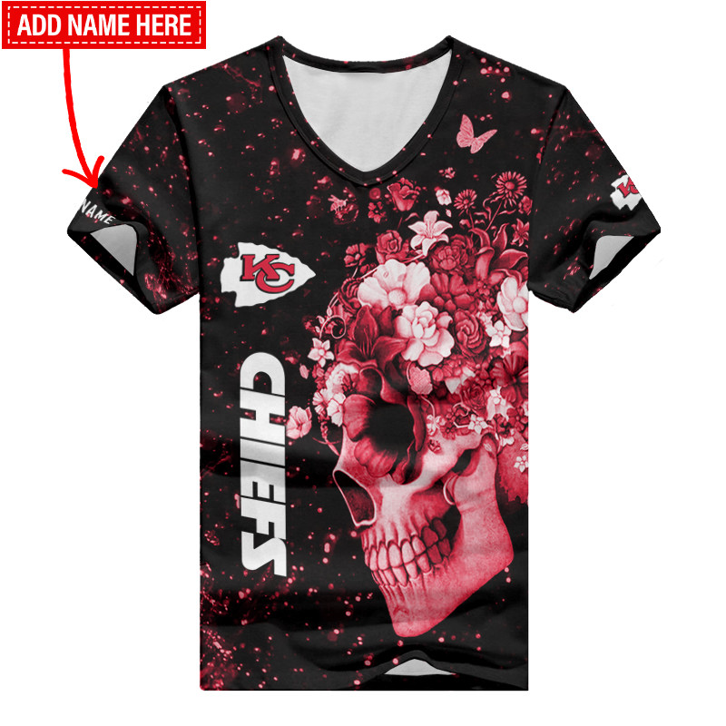 Kansas City Chiefs Personalized Summer V-neck T-shirt
