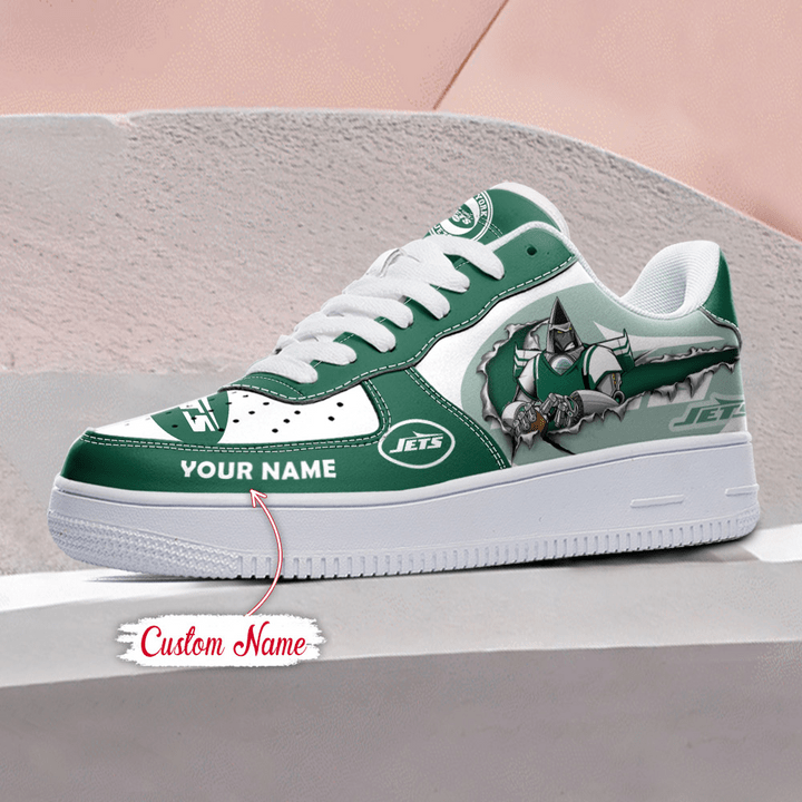 NFL New York Jets Custom Name Air Force 1 bottom view