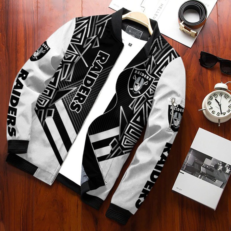Las Vegas Raiders Bomber Jacket Front View