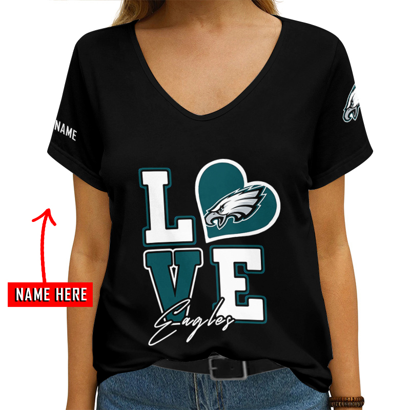 Philadelphia Eagles V-neck T-shirt Front View