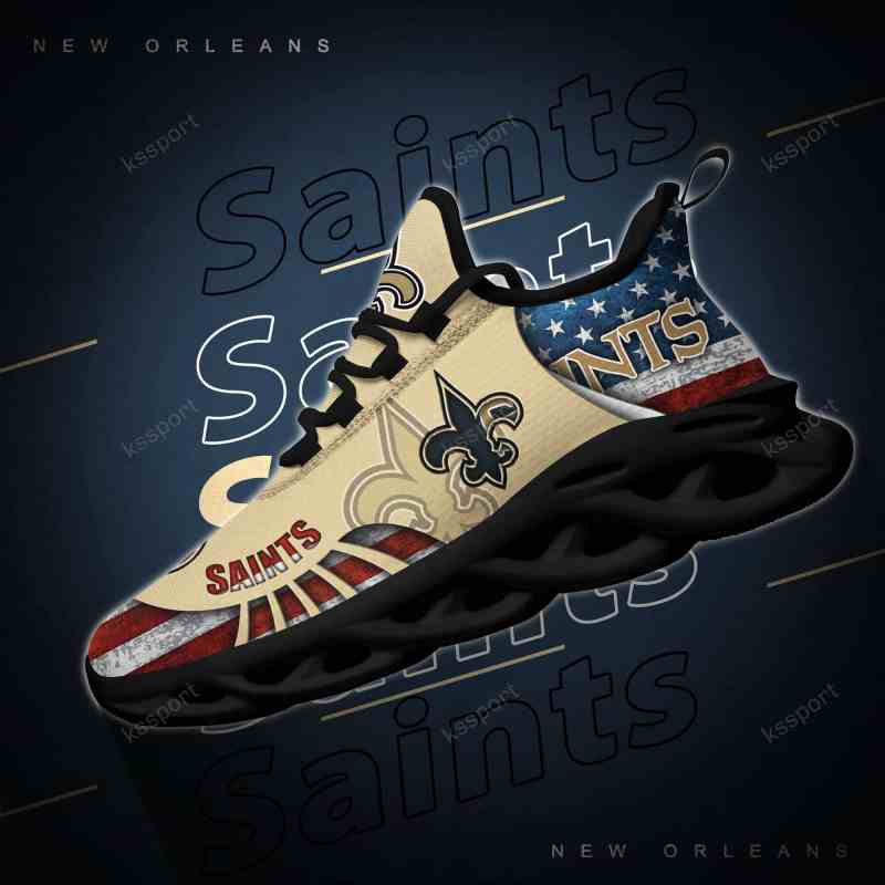 New Orleans Saints Yezy Running Sneakers Back View