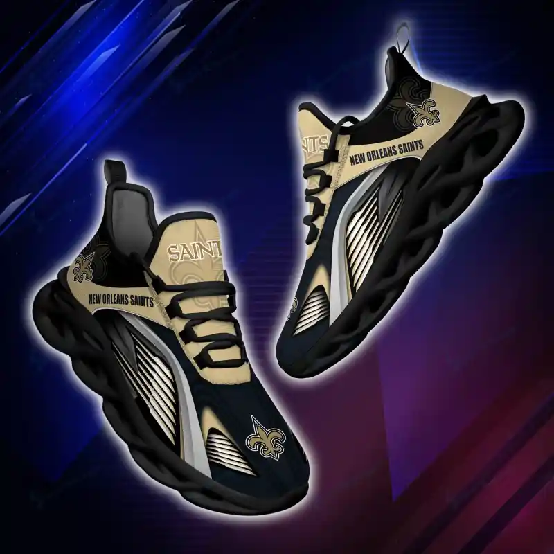 New Orleans Saints Yezy Running Sneakers Side View