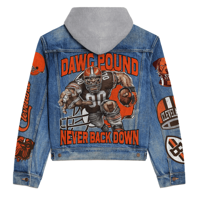 Cleveland Browns Hooded Jacket Back Design