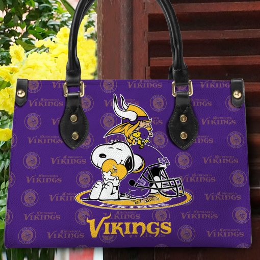Minnesota Vikings Leather Hand Bag
