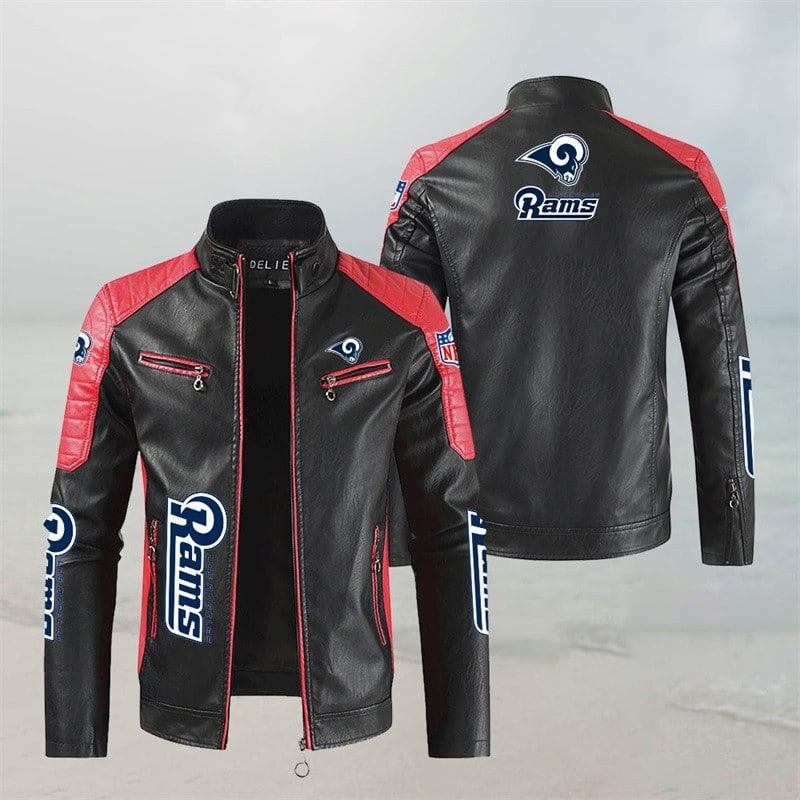 Los Angeles Rams Stand Collar Leather Jacket