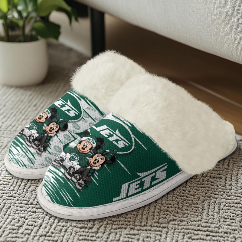New York Jets Fuzzy Slippers