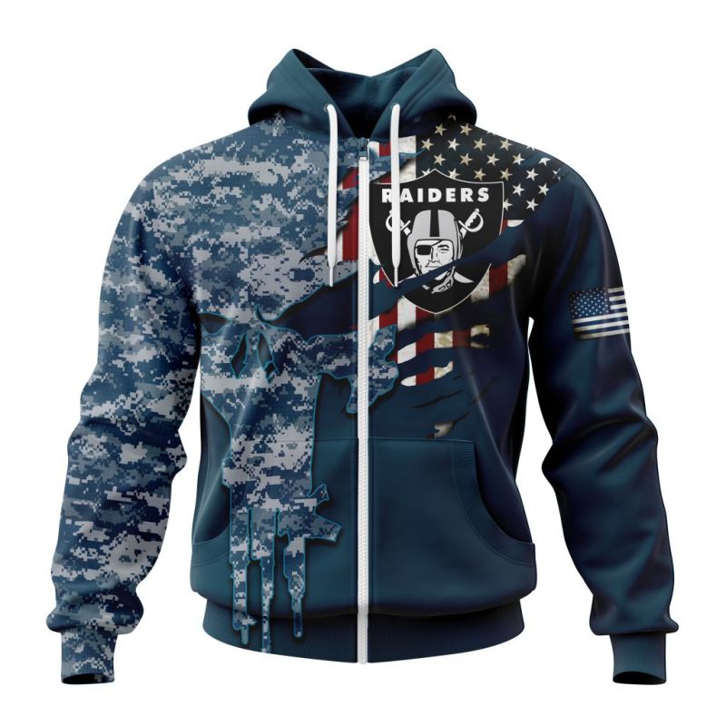 Las Vegas Raiders Hoodie Zip Front