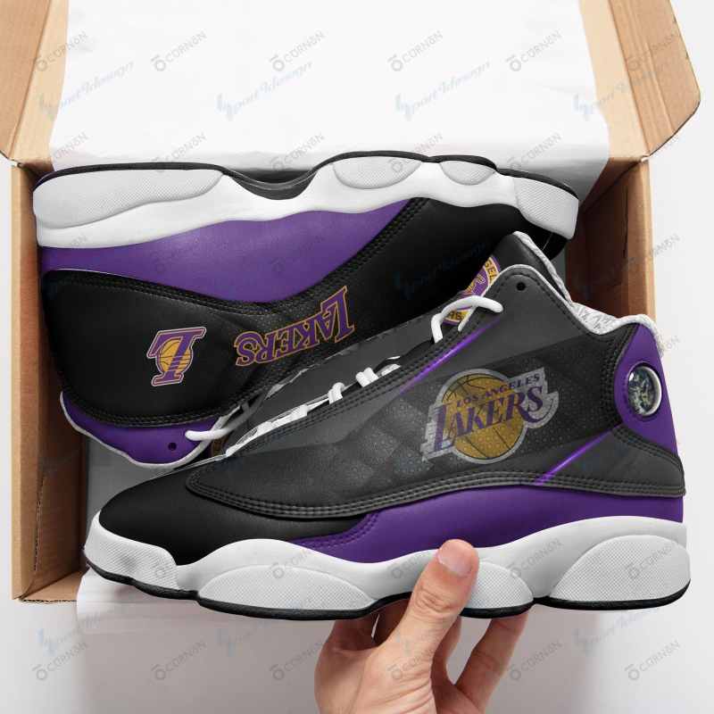 Los Angeles Lakers Air JD13 Sneakers Side View