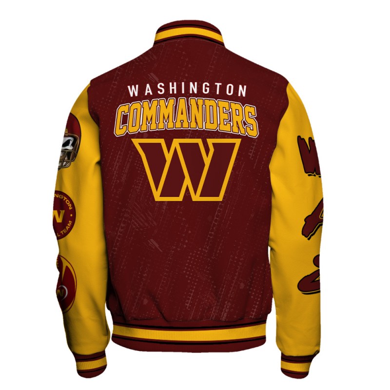 Washington Commanders Unisex Athletic Jacket Back View