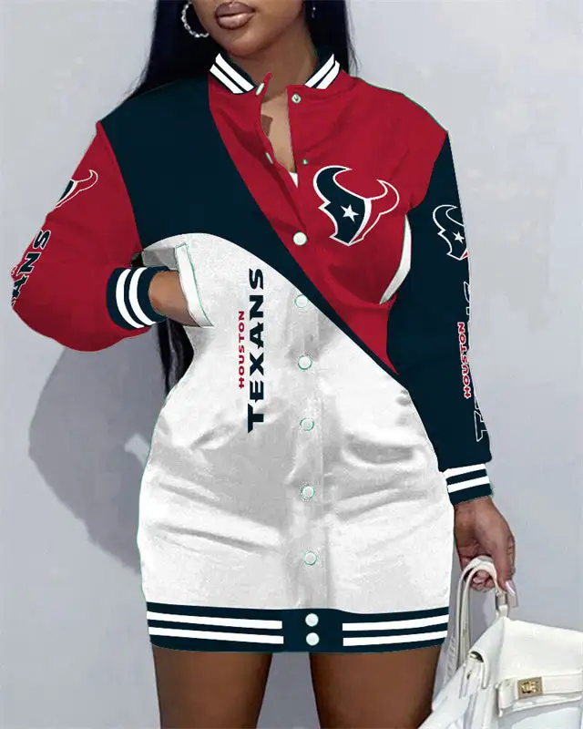 Houston Texans Women's Button Down Jacket Dress