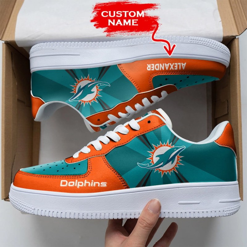 NFL Miami Dolphins Custom Air Force 1 Sneakers