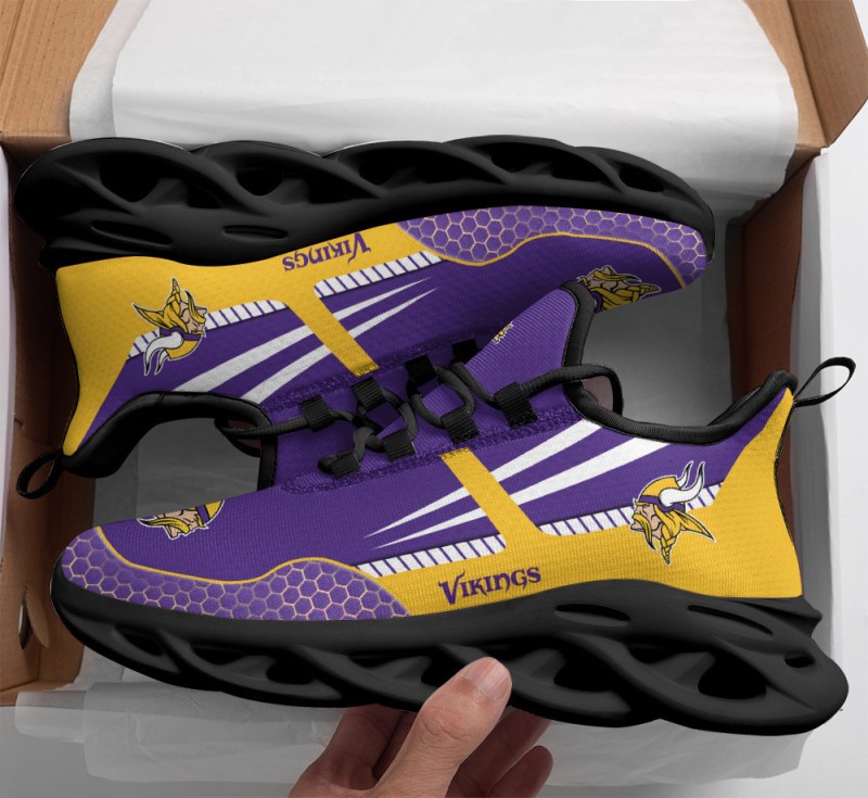 Minnesota Vikings Yezy Running Sneakers Back View