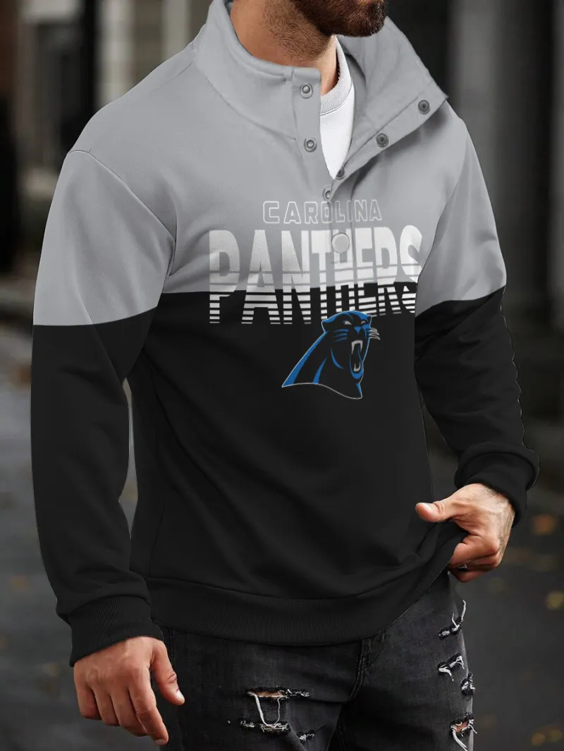 Carolina Panthers Casual Colorful Stand Collar Sweatshirt