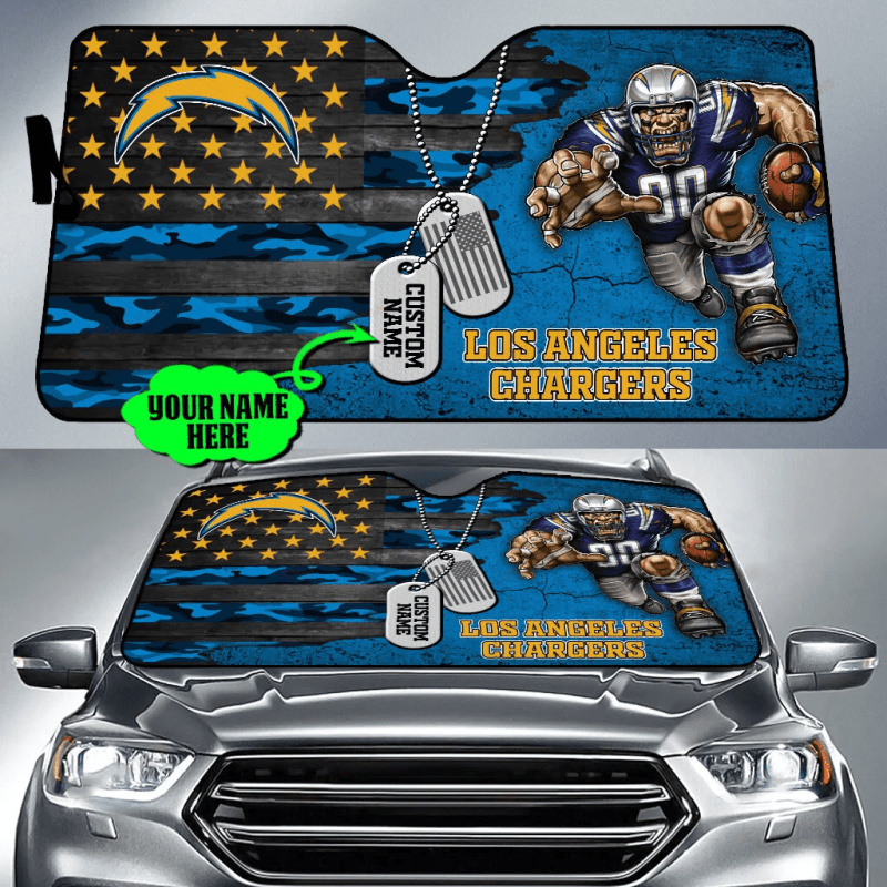 Los Angeles Chargers Personalized Auto Sun Shade