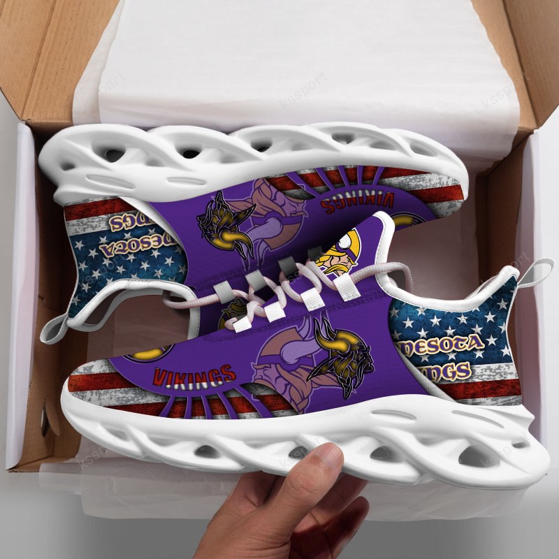 Minnesota Vikings Yezy Running Sneakers Side View