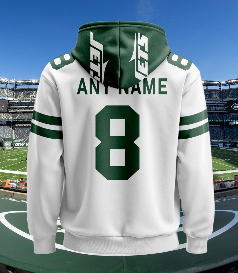Close Up of New York Jets Hoodie Fabric