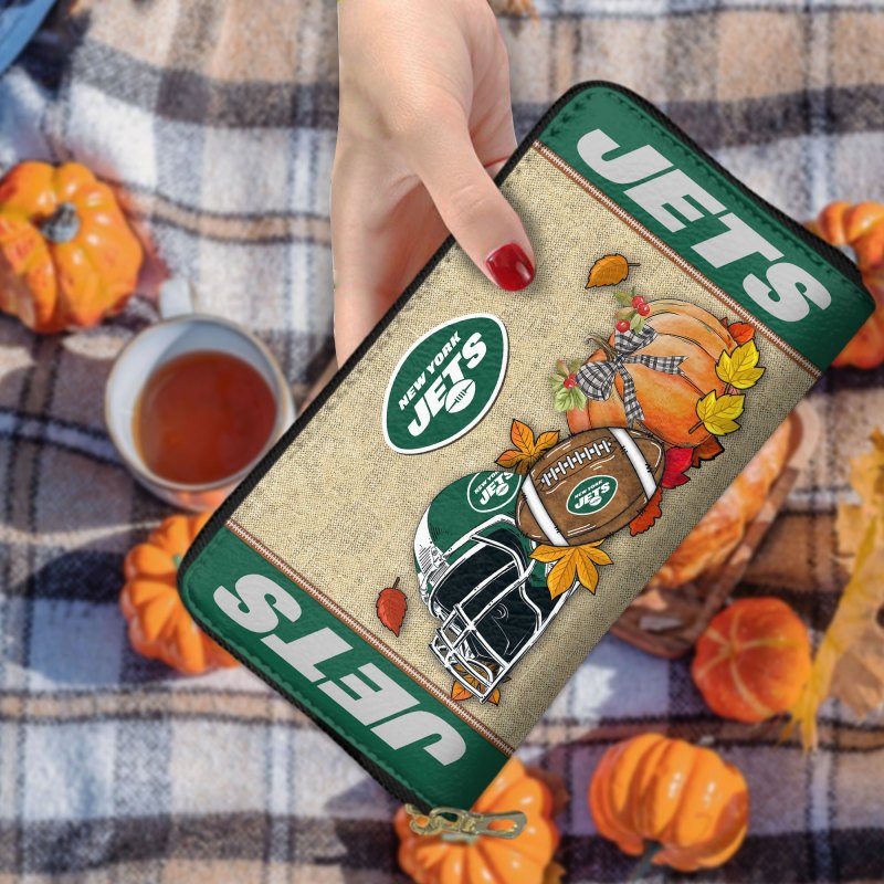 New York Jets Women Zip Around Wallet on Book Mockup