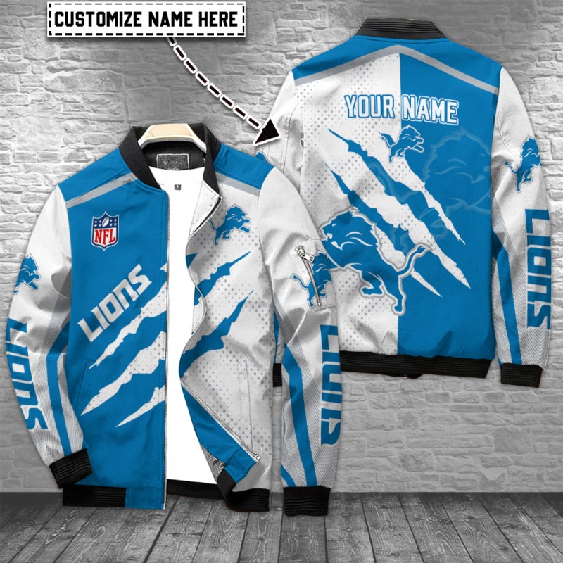 Detroit Lions Bomber Jacket Front View