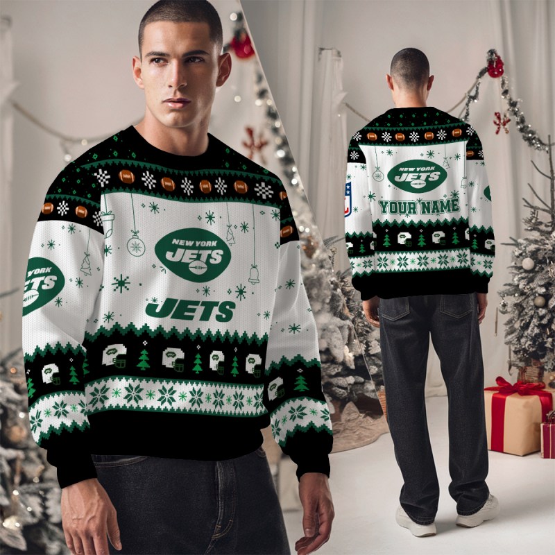 New York Jets Ugly Christmas Sweater - Studio View