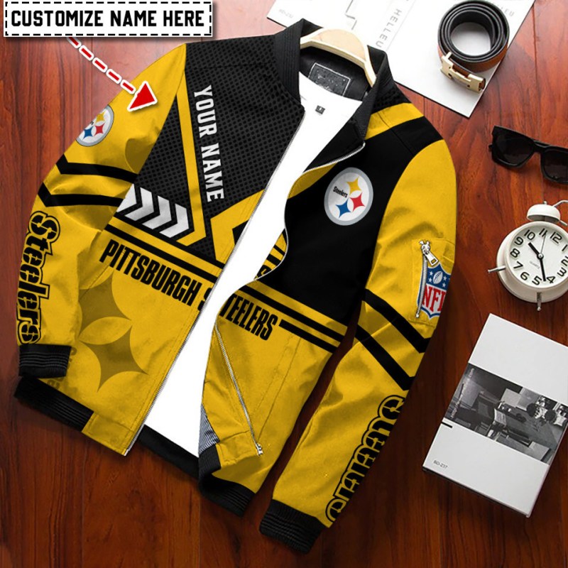 Pittsburgh Steelers Personalized Bomber Jacket Details