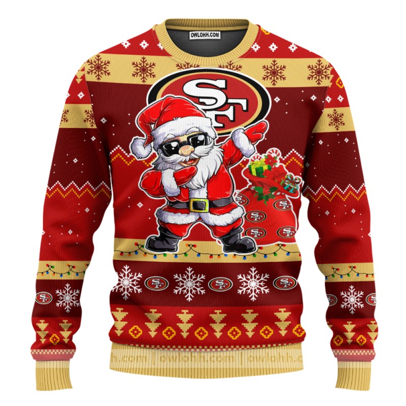 San Francisco 49ers Dabbing Santa Claus Sweater Image 1