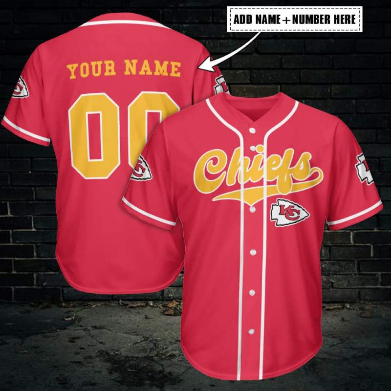 Kansas City Chiefs Personalized Baseball Jersey