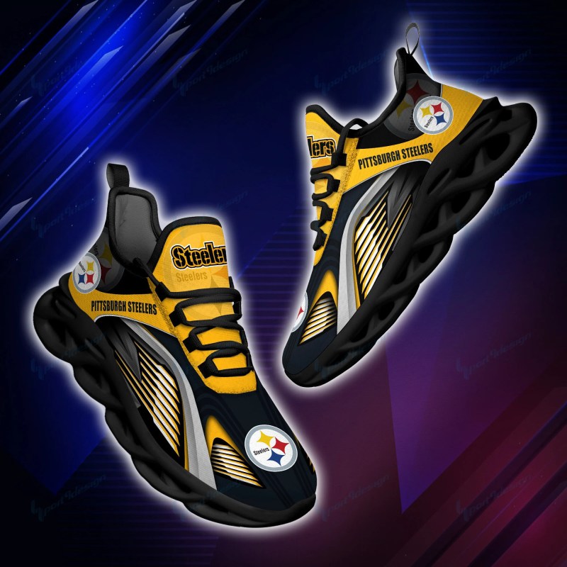 Pittsburgh Steelers Yezy Running Sneakers Side View