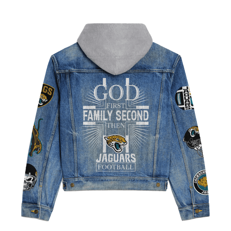 Jacksonville Jaguars Hooded Denim Jacket Style