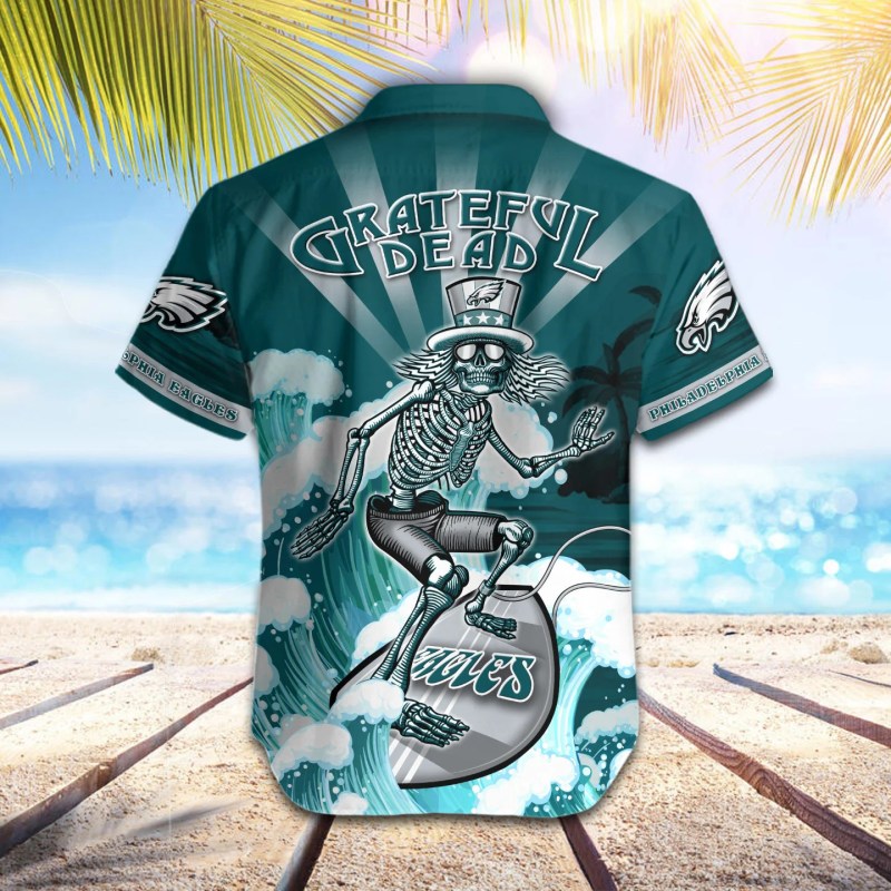 Philadelphia Eagles Button Shirt Back View
