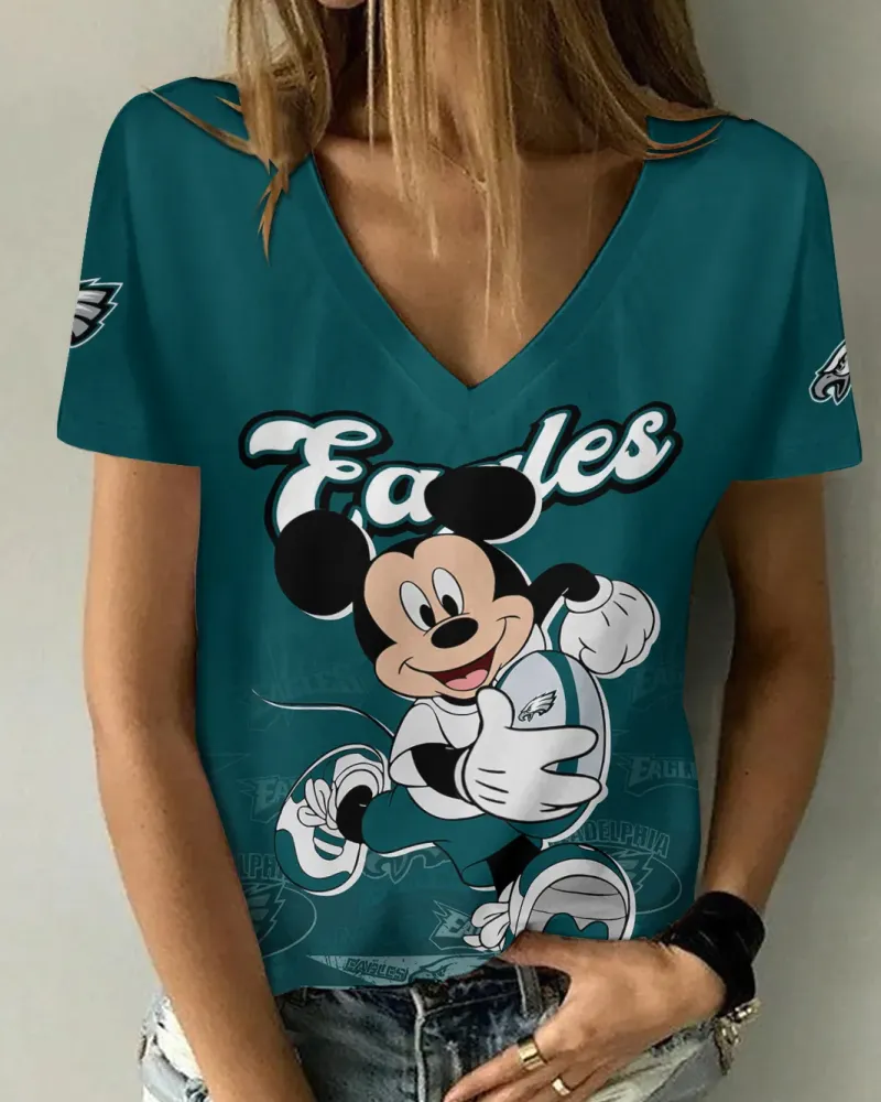 Philadelphia Eagles V-neck T-shirt - Front View