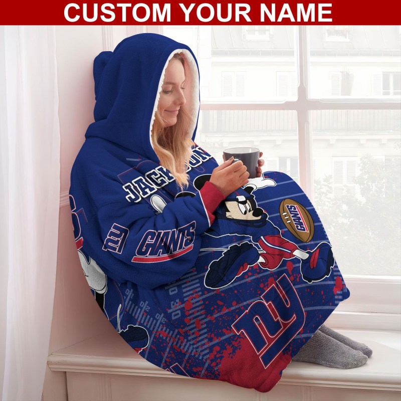 New York Giants Personalized Snug Hoodie Back