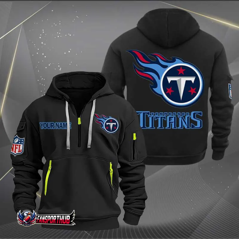 Tennessee Titans Personalized Quarter Zip Hoodie