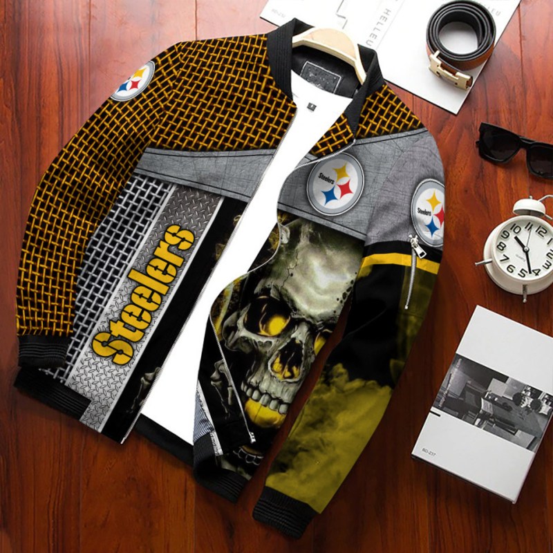 Pittsburgh Steelers Personalized Bomber Jacket Back
