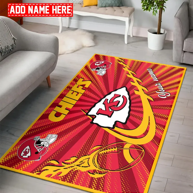 Kansas City Chiefs Personalized Rectangle Rug