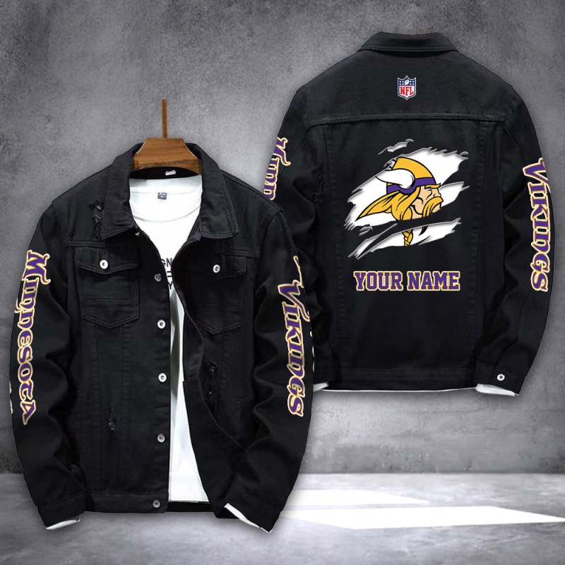 Minnesota Vikings Denim Jacket - Back View