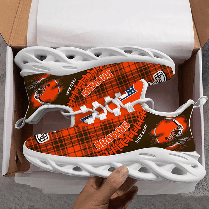 Cleveland Browns Personalized Yezy Running Sneakers