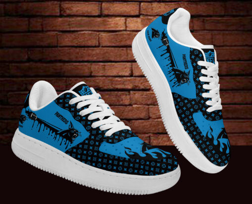 Top View of Carolina Panthers AF1 Shoes