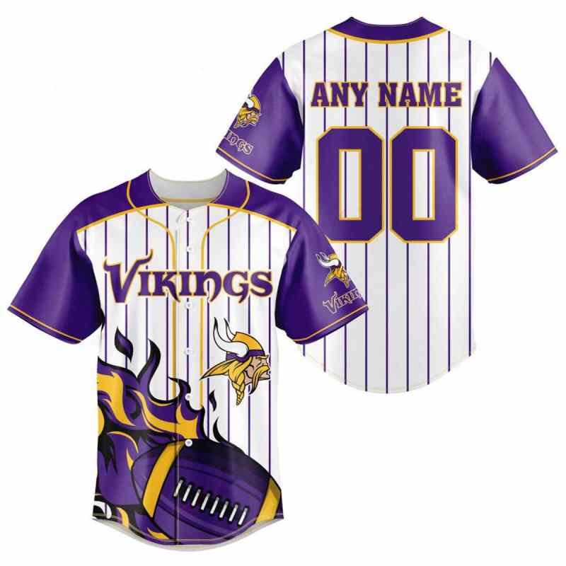 Personalized Minnesota Vikings Baseball Jersey