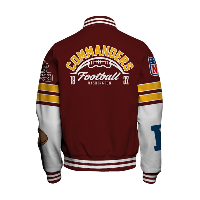 Washington Commanders Unisex Varsity Jacket Back View