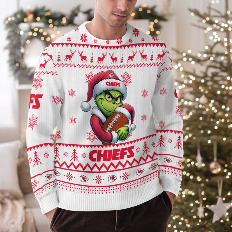 Kansas City Chiefs Ugly Christmas Sweater Outdoor View 2