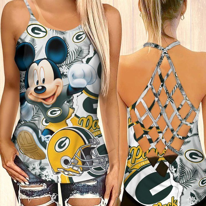 Mickey Green Bay Packers Criss-Cross Tank Top