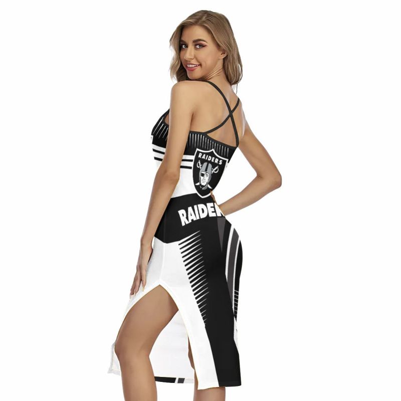 Las Vegas Raiders Women's Back Cross Cami Dress - Back View