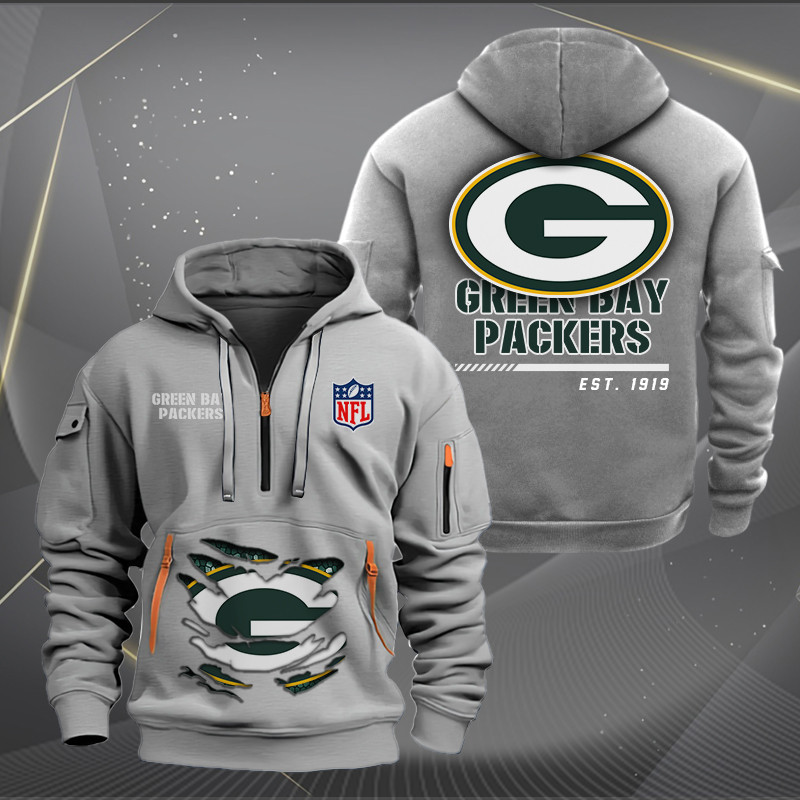 Green Bay Packers New Personalized Quarter Zip Hoodie